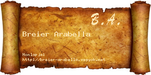 Breier Arabella névjegykártya
